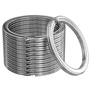 1.18"  Metal Keychain Split Rings (Flat Silver)
