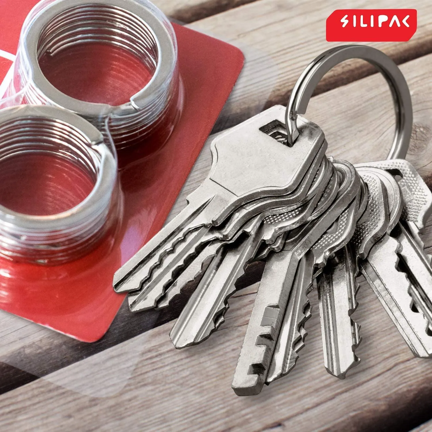 1.18"  Metal Keychain Split Rings (Flat Silver)