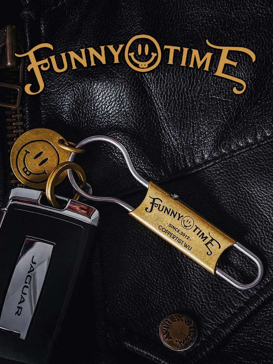 1930s Keyrings Brass Moto KeyChains Hook Keyring Moto Key Holder Key Chain Key Rings for Men