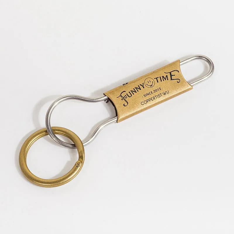 1930s Keyrings Brass Moto KeyChains Hook Keyring Moto Key Holder Key Chain Key Rings for Men