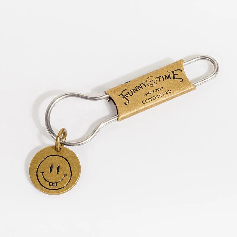 1930s Keyrings Brass Moto KeyChains Hook Keyring Moto Key Holder Key Chain Key Rings for Men