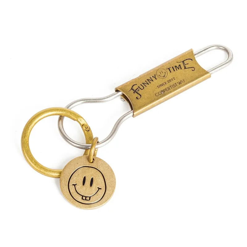 1930s Keyrings Brass Moto KeyChains Hook Keyring Moto Key Holder Key Chain Key Rings for Men