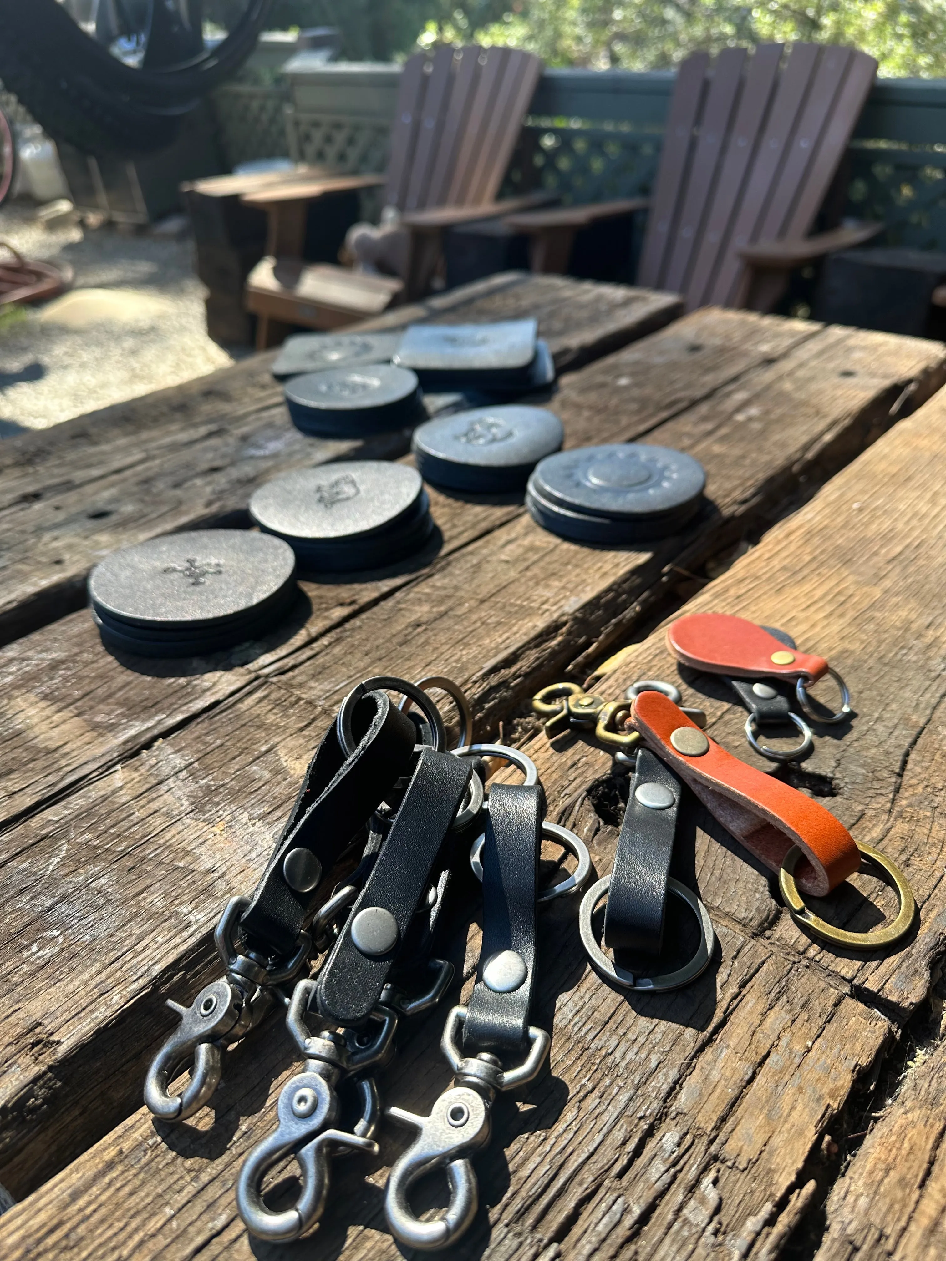 2  Bikepacking Stickers and a Customized Bustler Keychain Hand made by us in Topanga