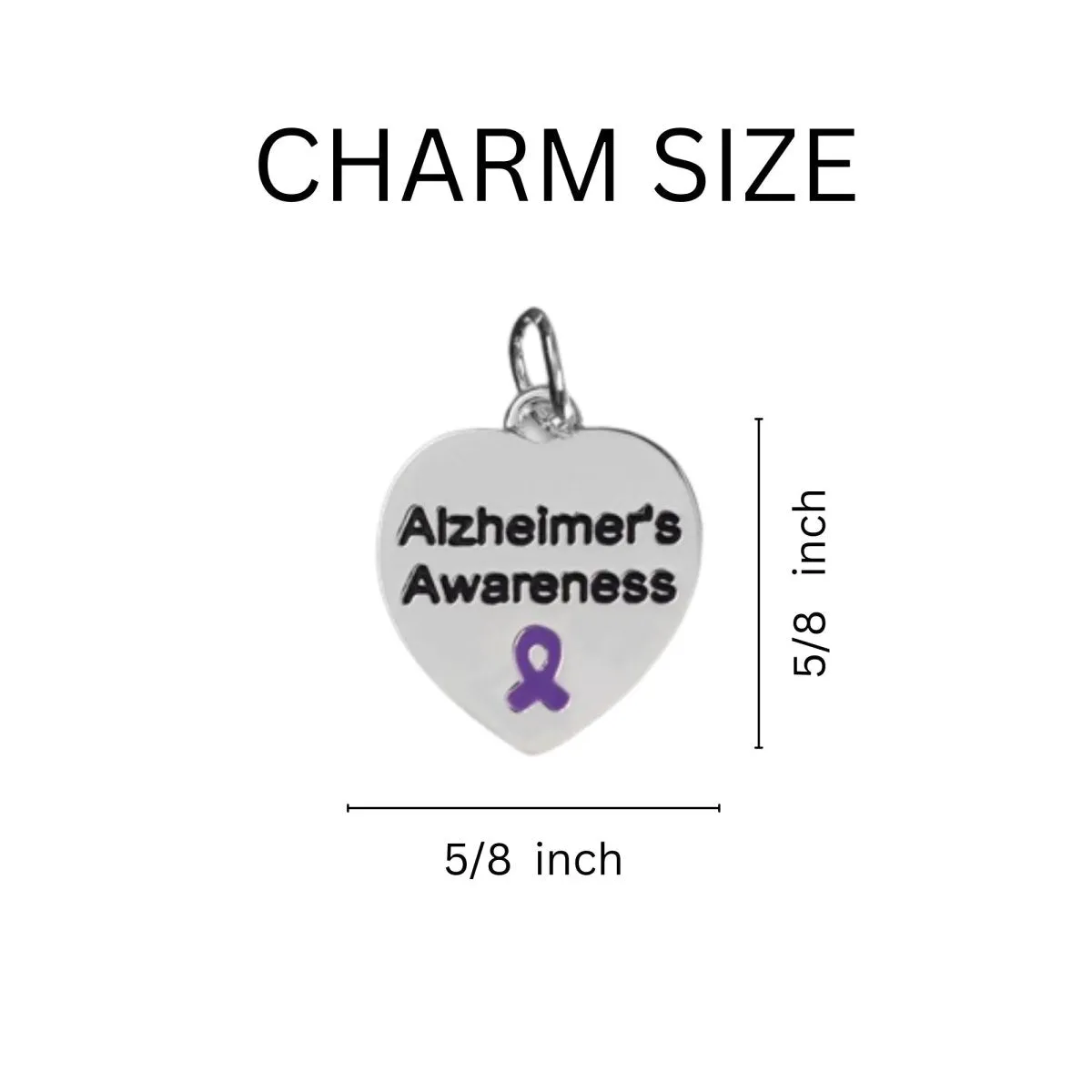 Alzheimer's Awareness Heart Charm Split Style Keychains
