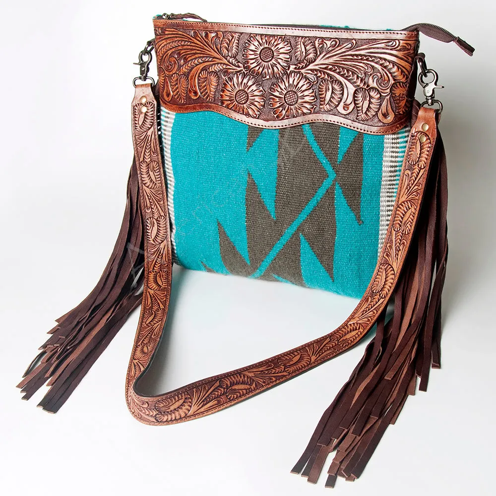 American Darling ADBGZ558 Signature Crossbody Hand Tooled Saddle Blanket Genuine Leather Women Bag Western Handbag Purse