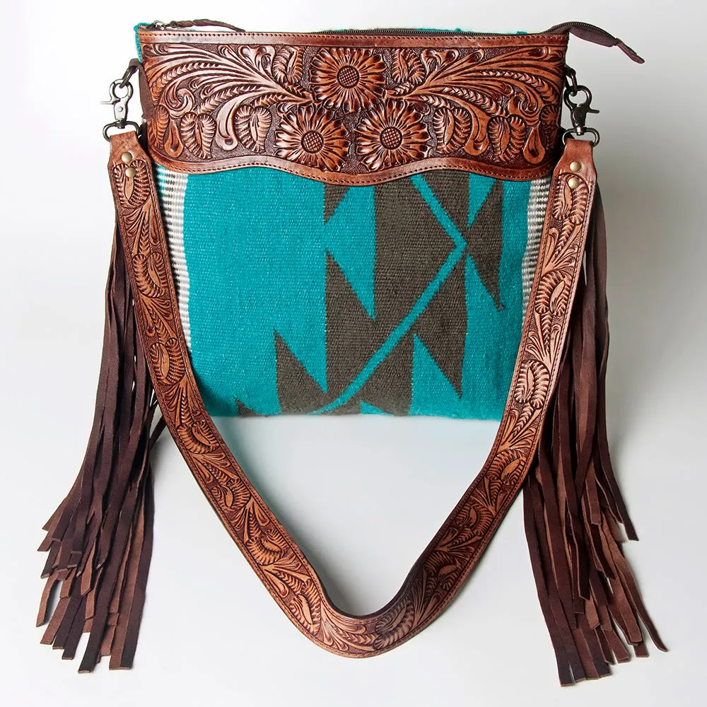 American Darling ADBGZ558 Signature Crossbody Hand Tooled Saddle Blanket Genuine Leather Women Bag Western Handbag Purse