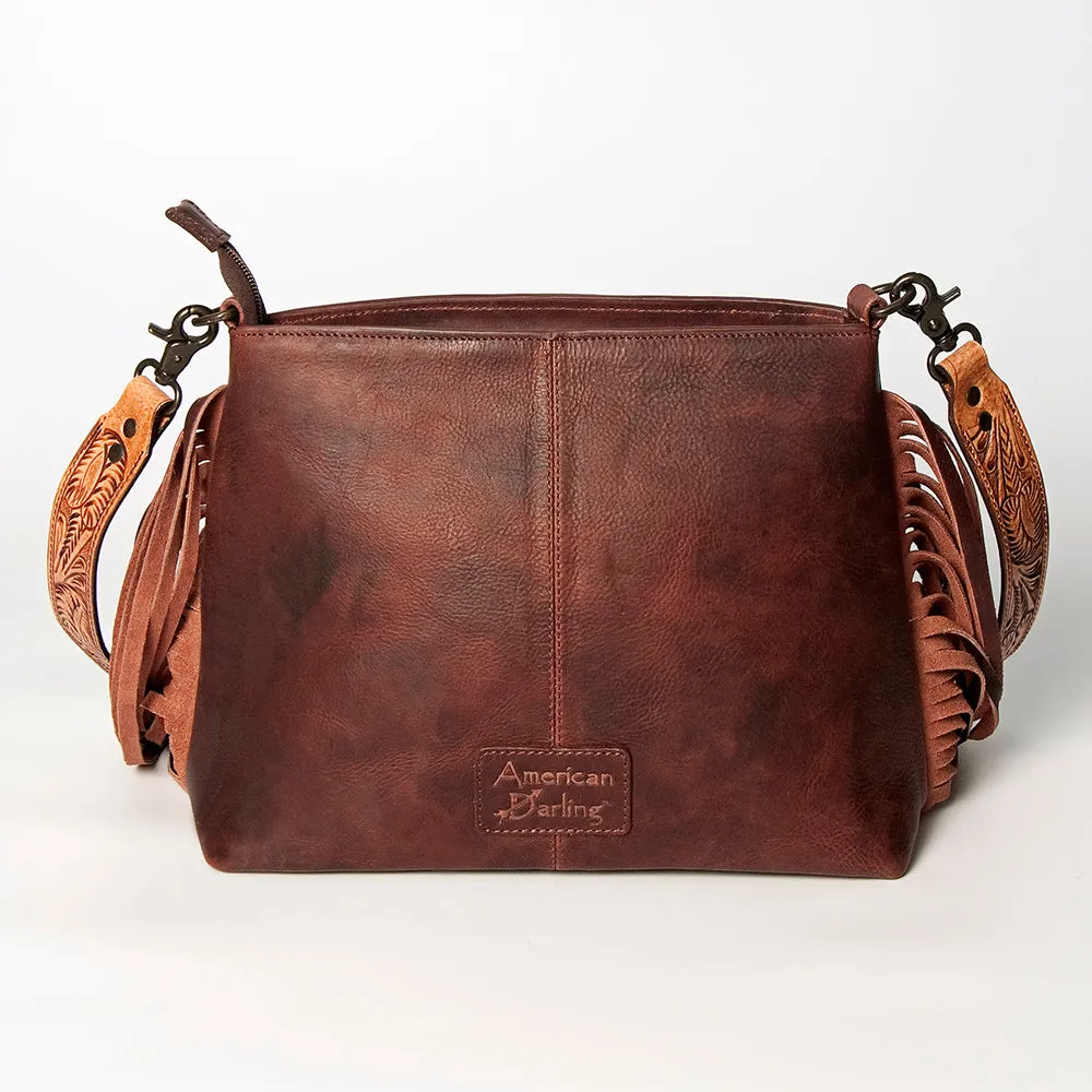 American Darling ADBGZ596 Crossbody Hand Tooled Hair-On Genuine Leather Women Bag Western Handbag Purse