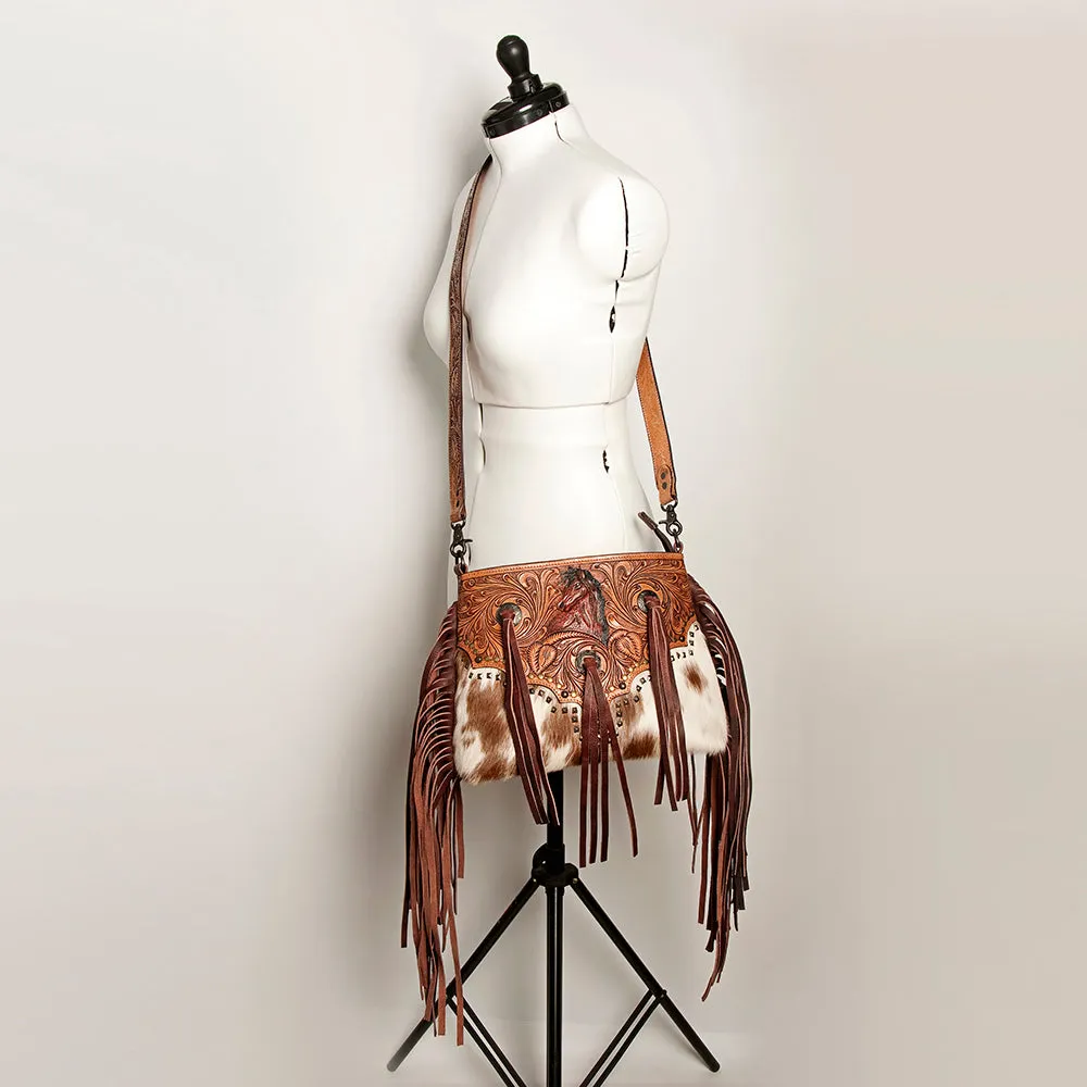 American Darling ADBGZ596 Crossbody Hand Tooled Hair-On Genuine Leather Women Bag Western Handbag Purse