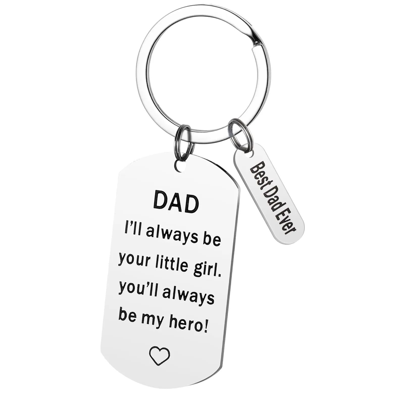 Antenda Fathers Day Dad Gifts from Daughter - Dad Gifts Keychain Father Daughter Keychain for Daddy Birthday Christmas Gifts (Silver)