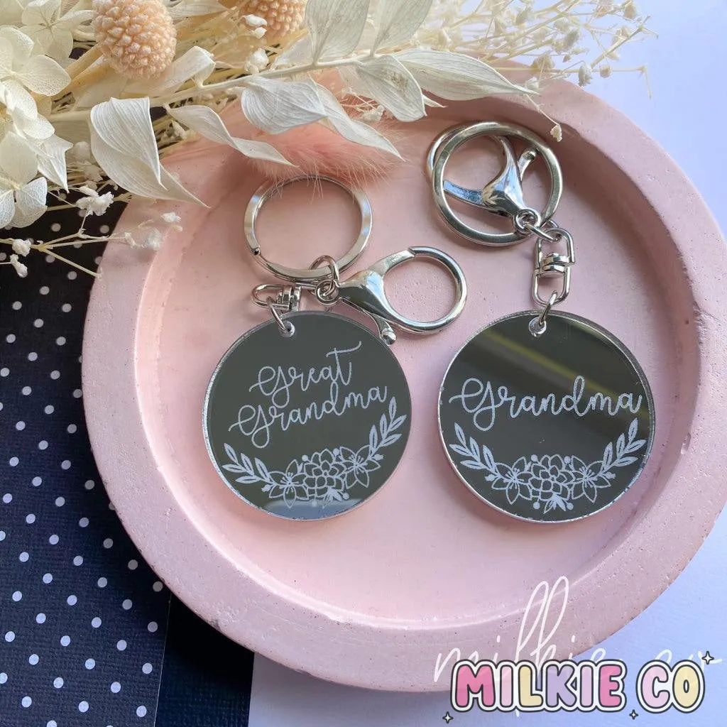 Bloom Personalised Mirror Keychain