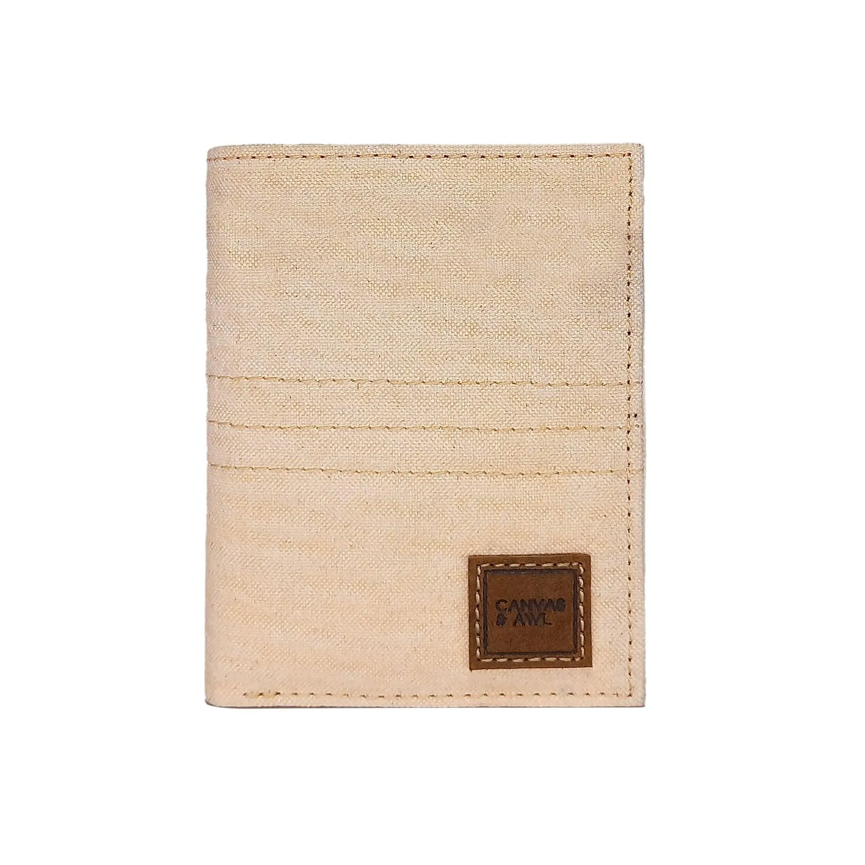 CANVAS & AWL Hand Stain Canvas Unisex Casual Slim Bifold Card Wallet (Tea Stain)