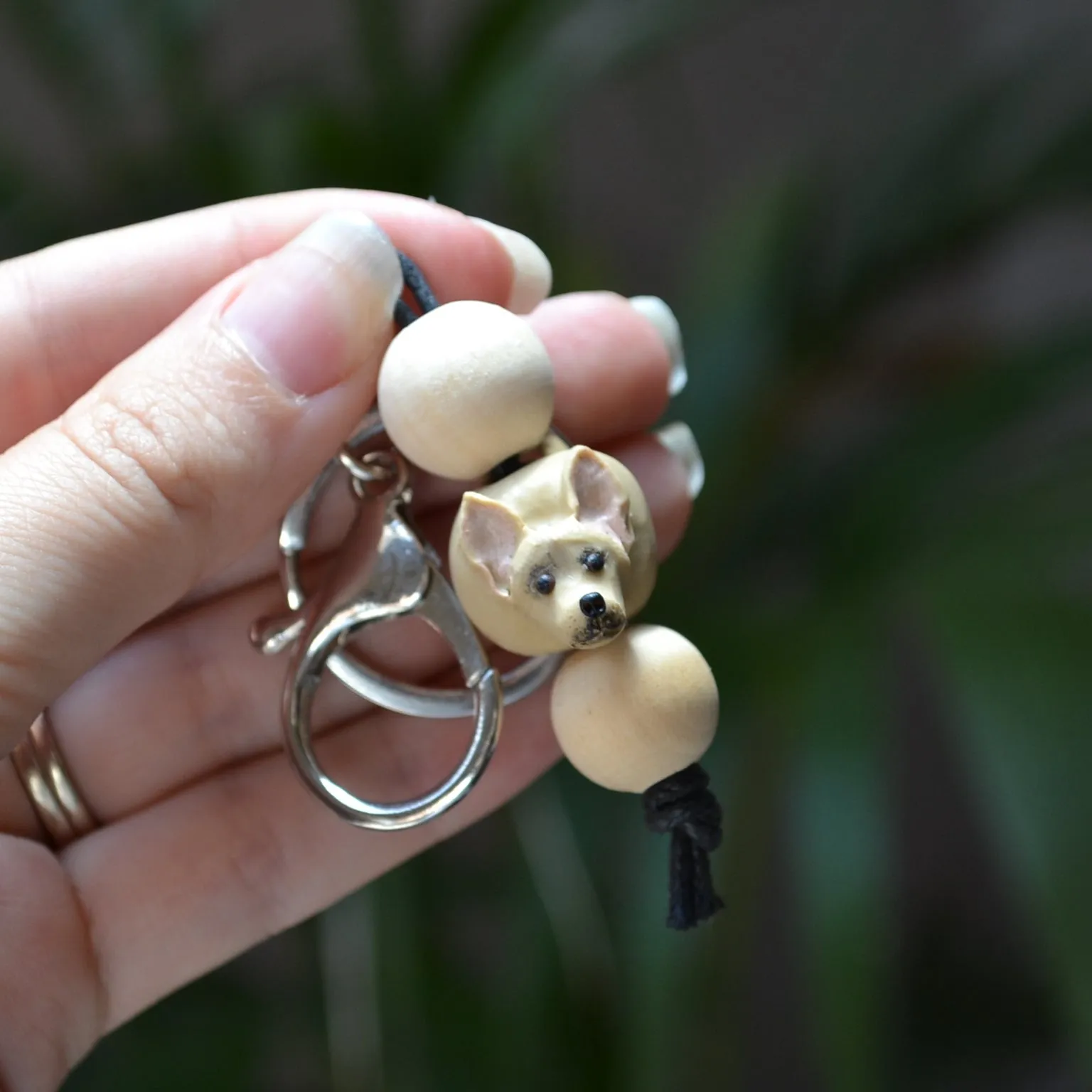 Chihuahua keyring - handmade polymer clay chihuahua keychain