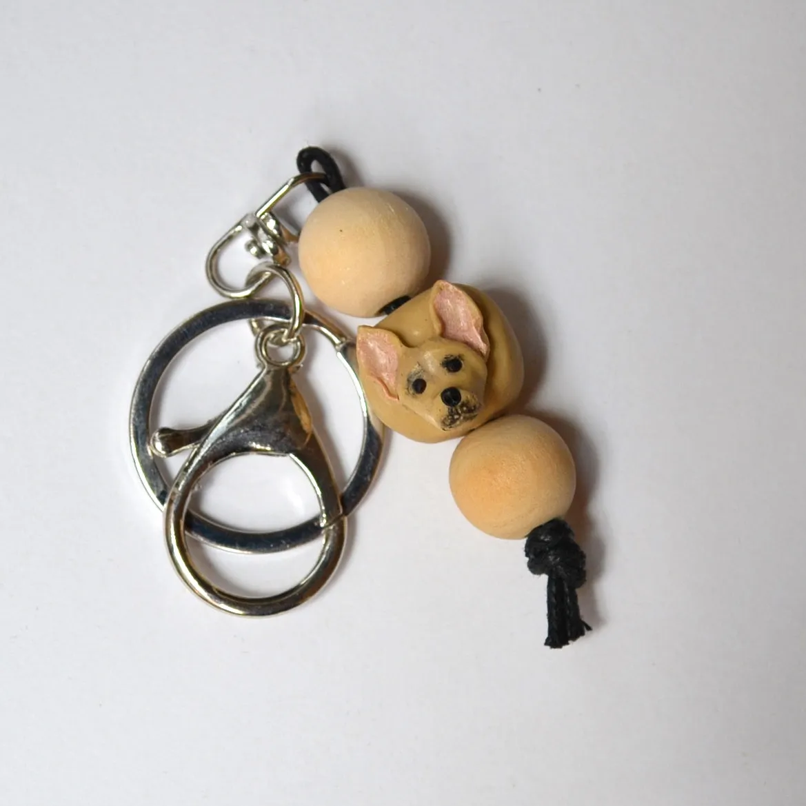 Chihuahua keyring - handmade polymer clay chihuahua keychain