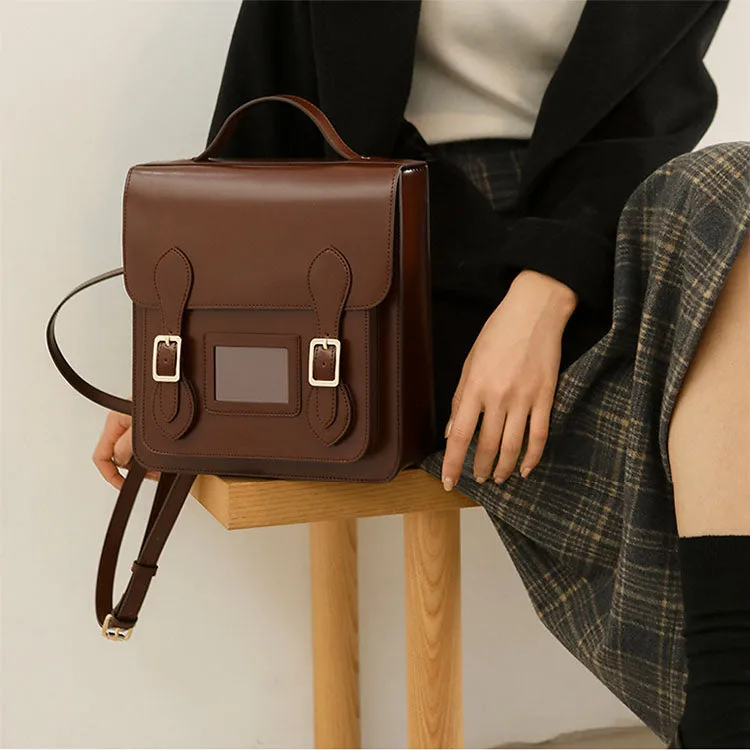 Cute Womens Blue Leather Backpacks Purses Small Rucksack Bags for Women