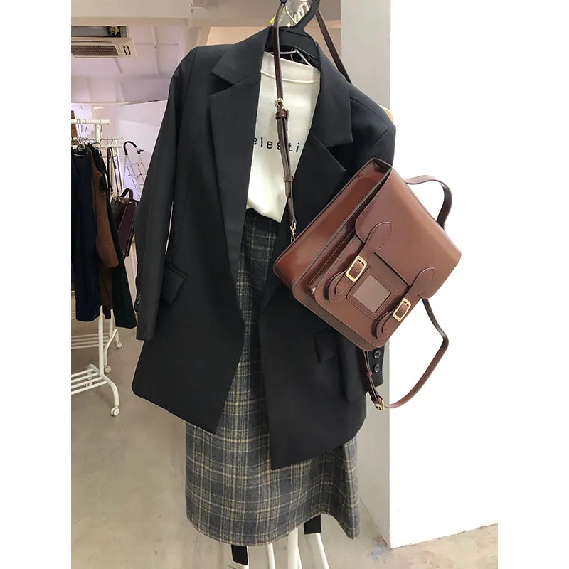 Cute Womens Blue Leather Backpacks Purses Small Rucksack Bags for Women