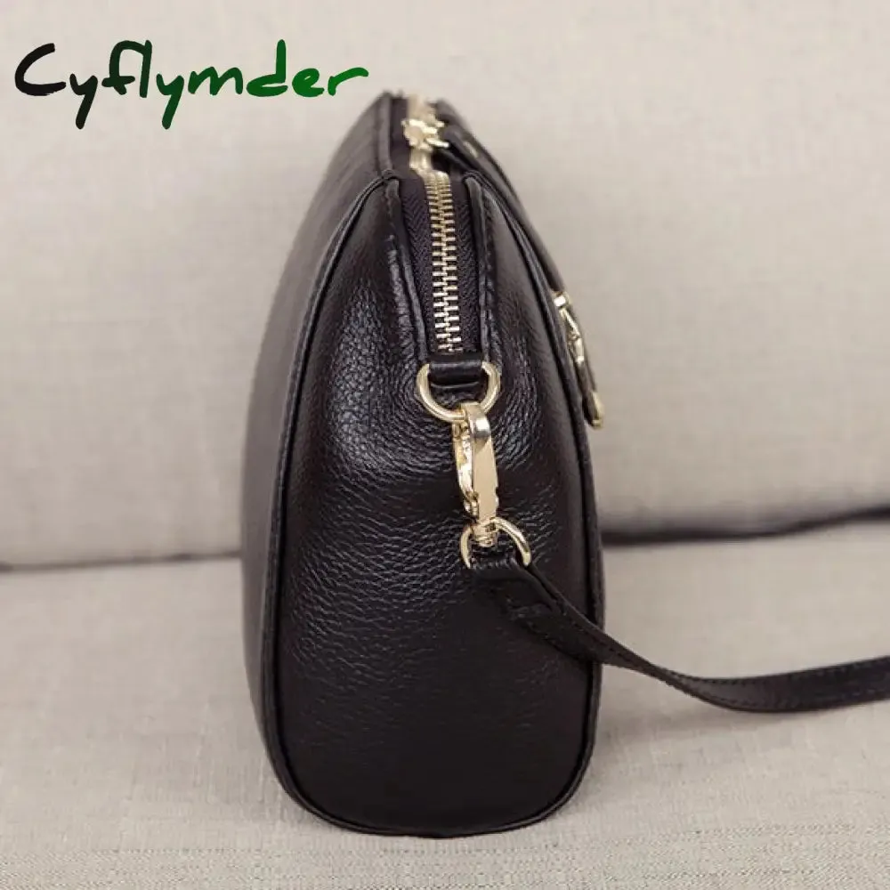 Cyflymder Genuine Leather Shoulder Bags for Women Luxury Handbag Fashion Ladies Shopping Totes Messenger Crossbody Bag Female Party Purse