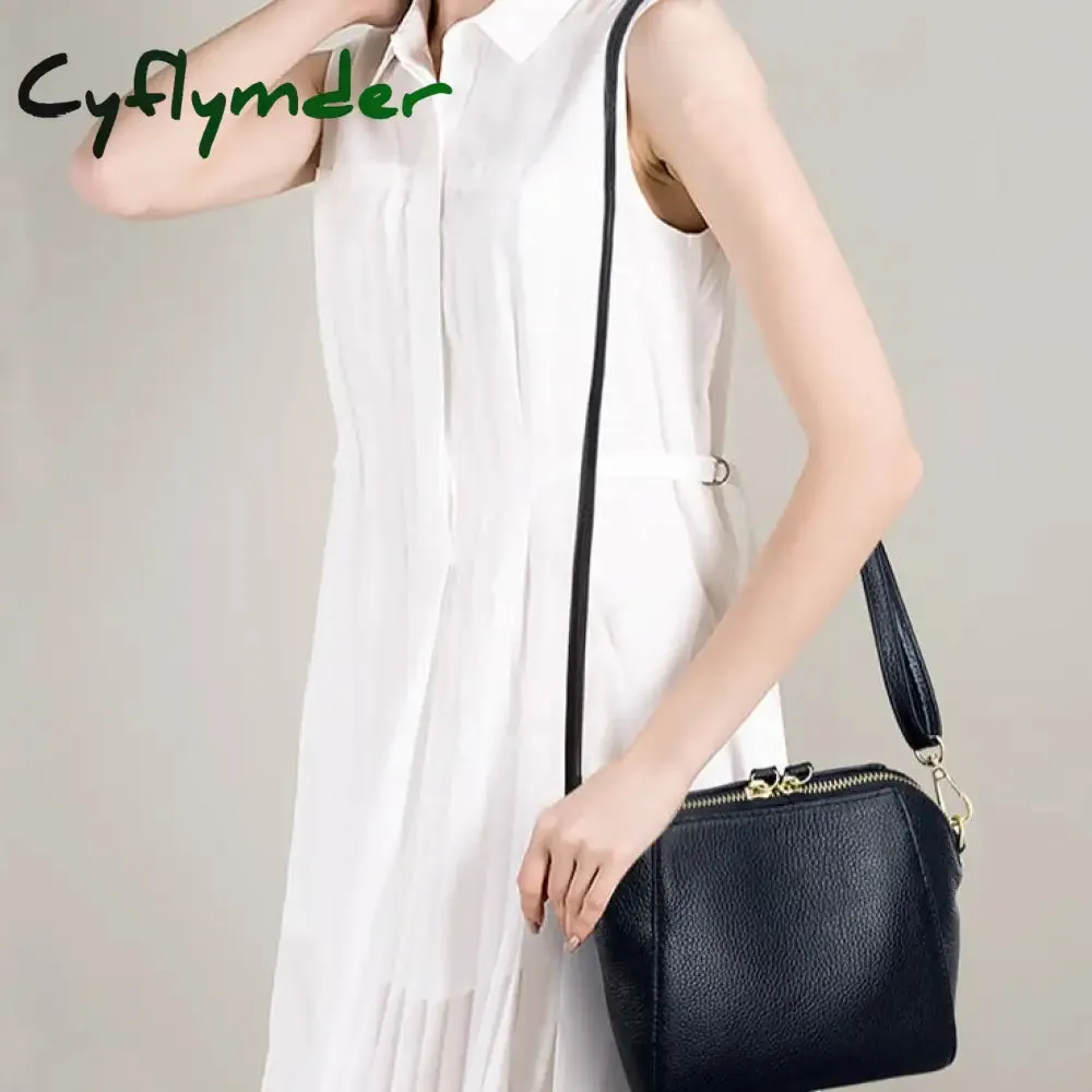 Cyflymder Genuine Leather Shoulder Bags for Women Luxury Handbag Fashion Ladies Shopping Totes Messenger Crossbody Bag Female Party Purse