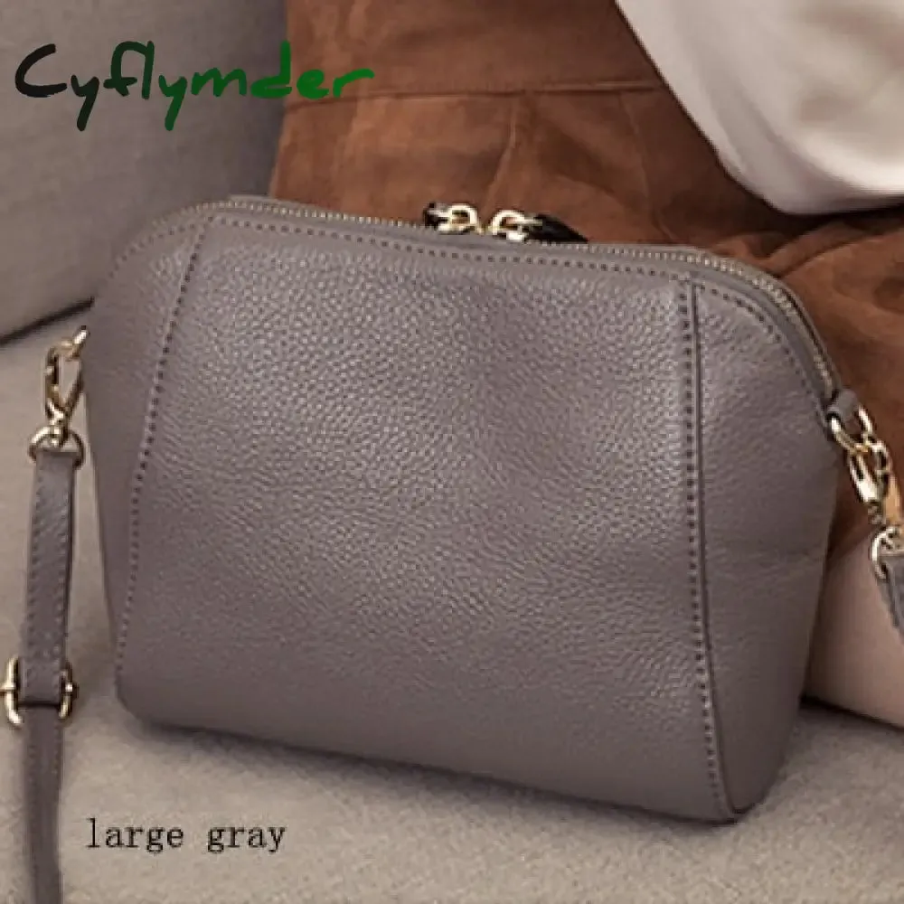 Cyflymder Genuine Leather Shoulder Bags for Women Luxury Handbag Fashion Ladies Shopping Totes Messenger Crossbody Bag Female Party Purse