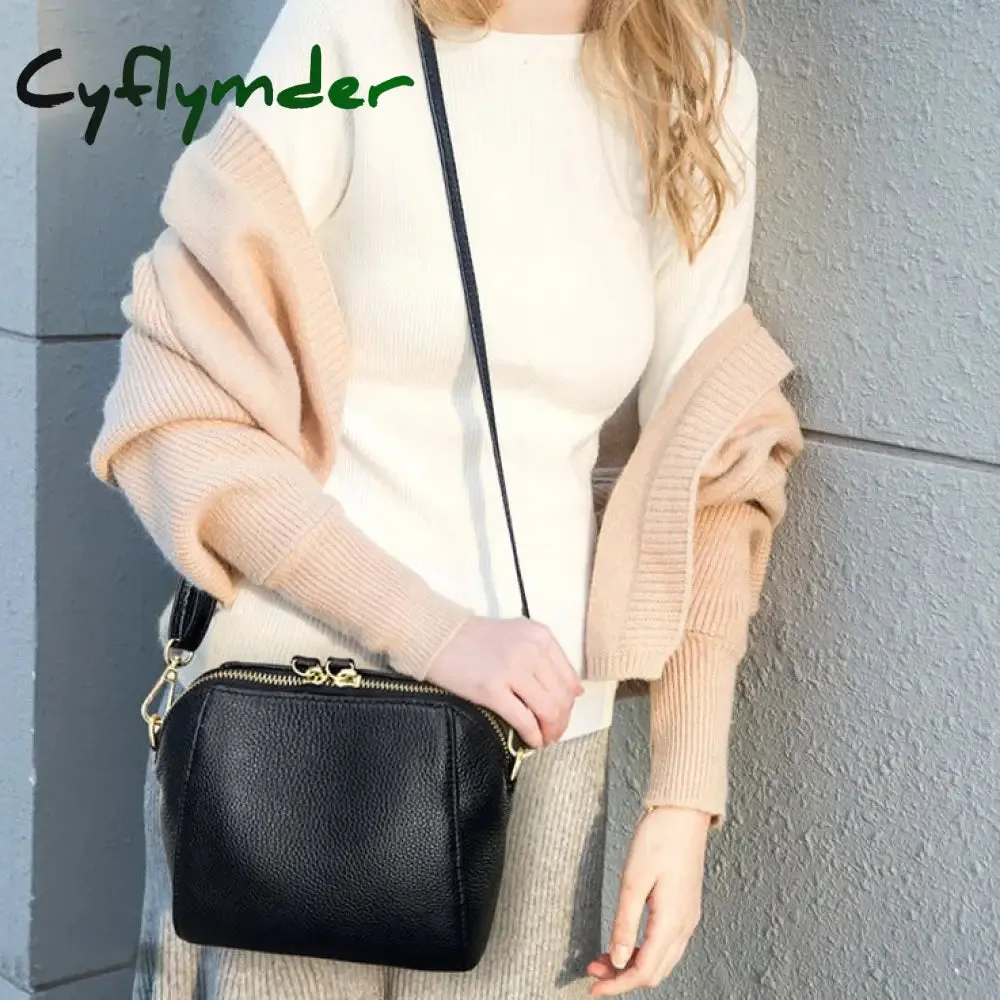 Cyflymder Genuine Leather Shoulder Bags for Women Luxury Handbag Fashion Ladies Shopping Totes Messenger Crossbody Bag Female Party Purse