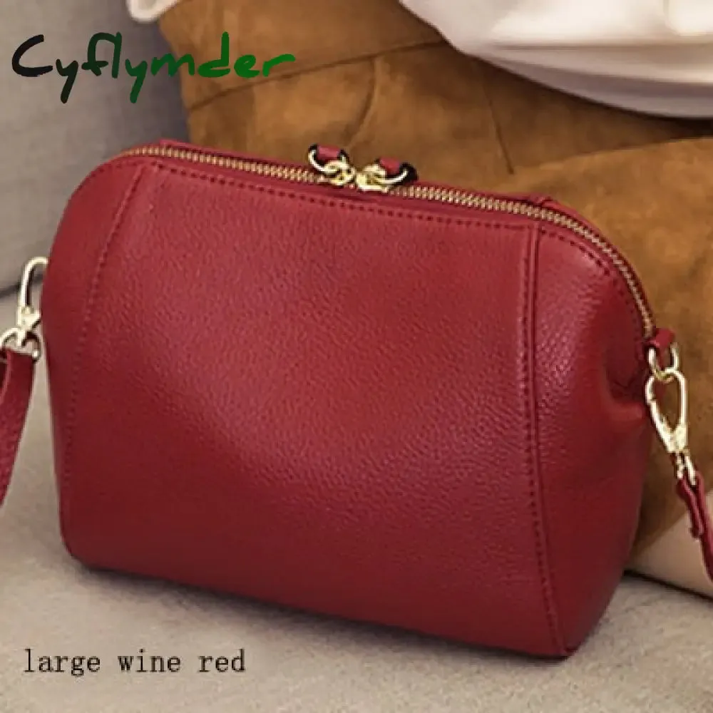 Cyflymder Genuine Leather Shoulder Bags for Women Luxury Handbag Fashion Ladies Shopping Totes Messenger Crossbody Bag Female Party Purse