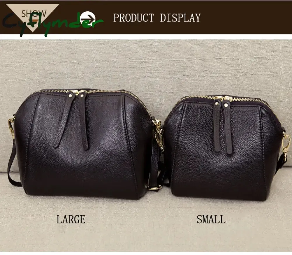 Cyflymder Genuine Leather Shoulder Bags for Women Luxury Handbag Fashion Ladies Shopping Totes Messenger Crossbody Bag Female Party Purse