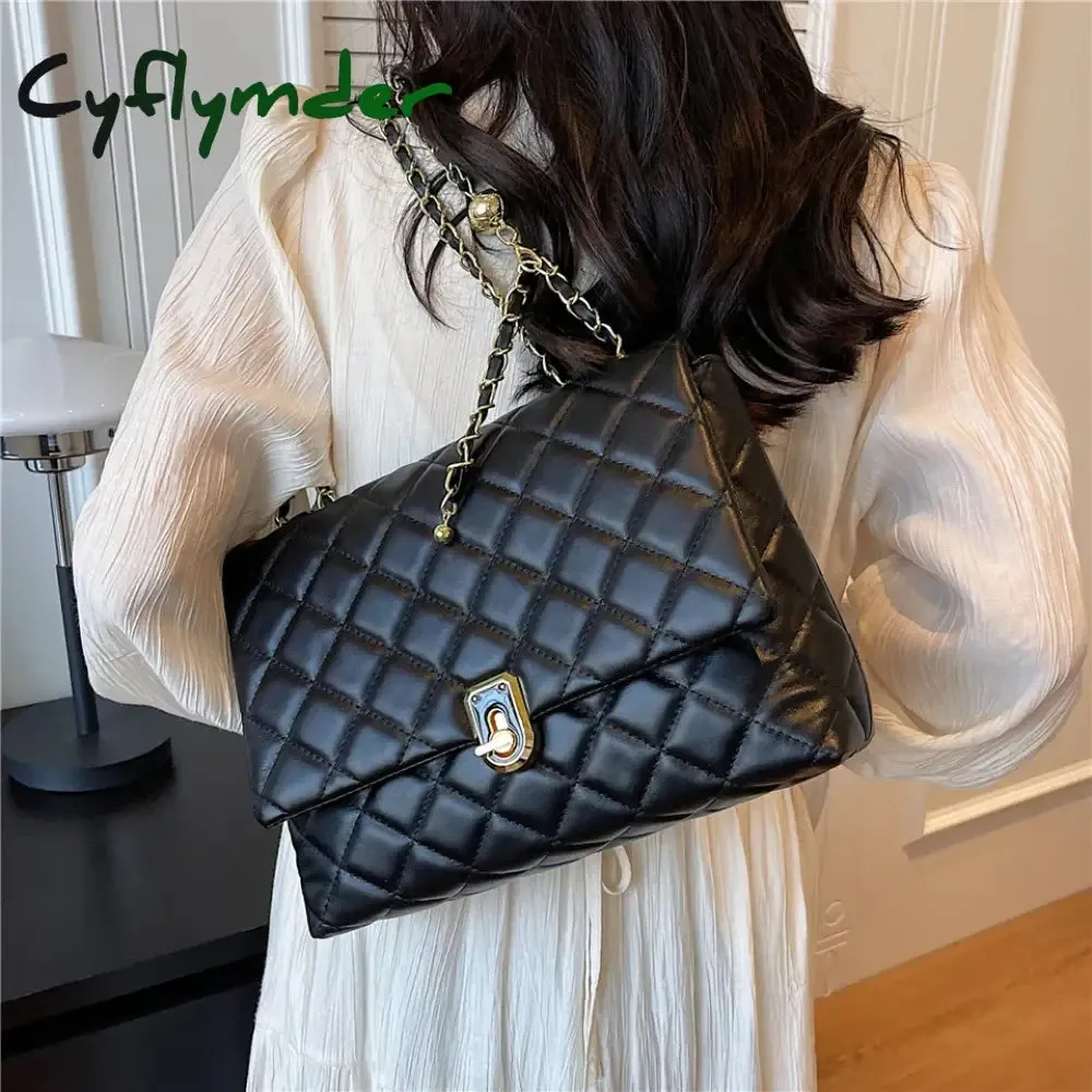 Cyflymder Luxury Designer Women Chain Shoulder Bag Female Brand Crossbody Handbags and Purse Bags White Black Small Flap Prom Bags