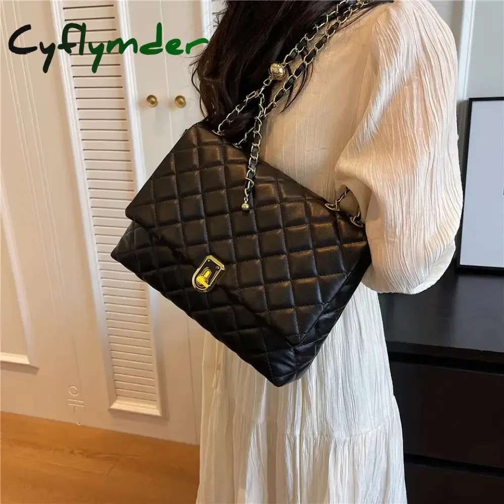 Cyflymder Luxury Designer Women Chain Shoulder Bag Female Brand Crossbody Handbags and Purse Bags White Black Small Flap Prom Bags