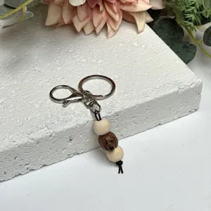 Dachshund keyring - handmade polymer clay sausage dog keychain