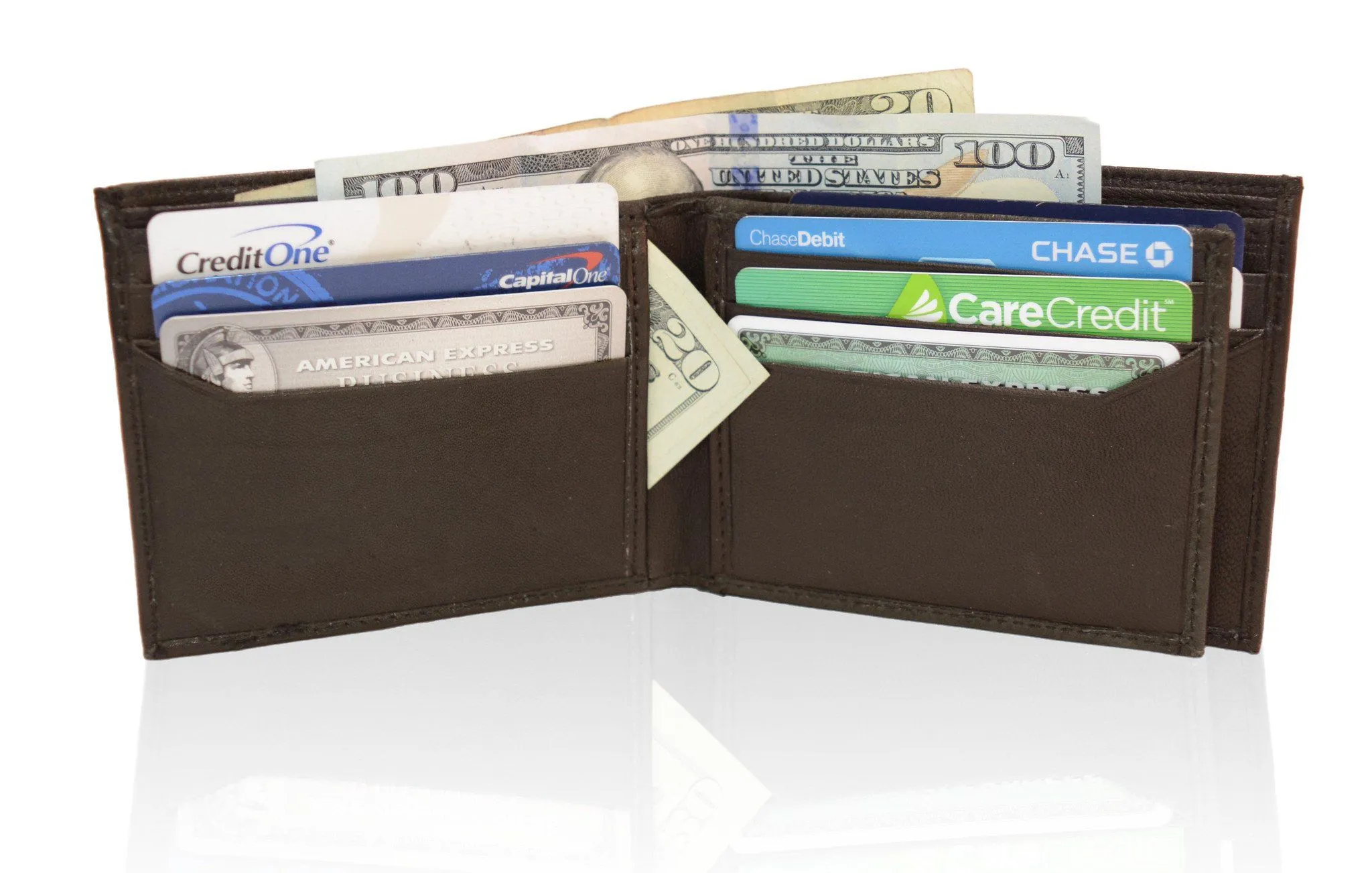 Deluxe RFID-Blocking Genuine Leather BiFold - Brown