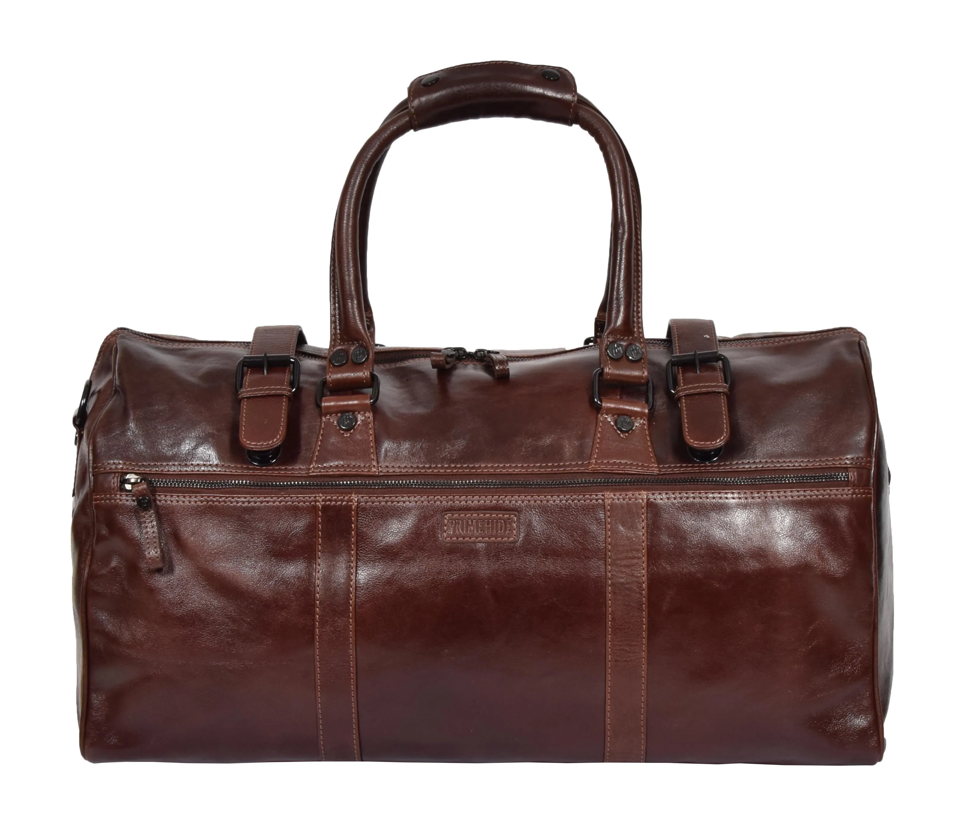 DR329 Brown Luxury Leather Holdall Travel Duffle Bag