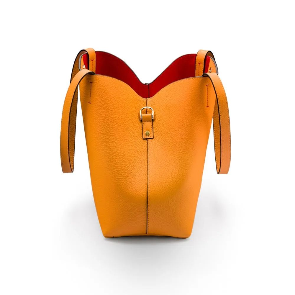 Emma 2 in 1 Leather Tote Bag - Yellow