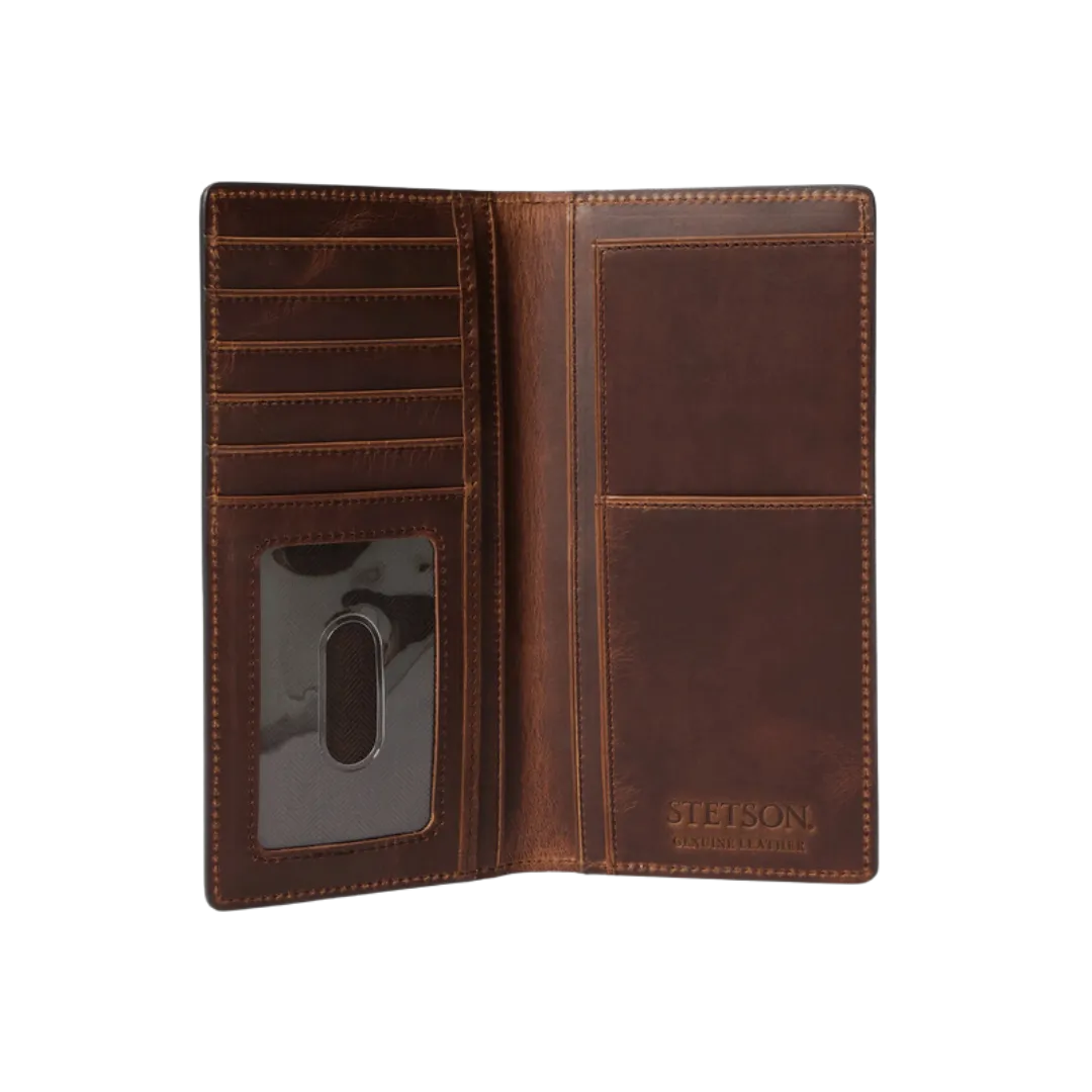 Gem Dandy Stetson Vintage Brown Hair On Tooled Wallet
