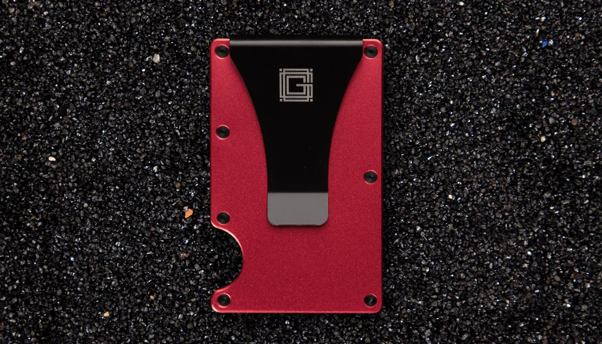 Grandeur - Aluminium Volcano Red Cardholder RFID 85 X 45 MM