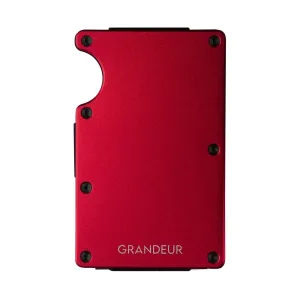 Grandeur - Aluminium Volcano Red Cardholder RFID 85 X 45 MM