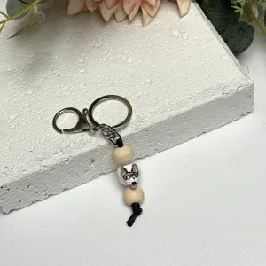 Husky keyring - handmade polymer clay husky keychain