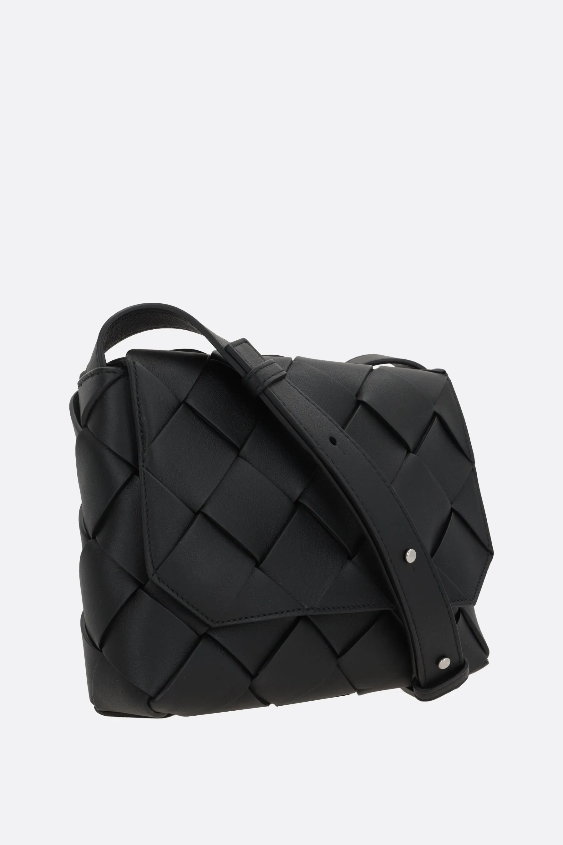 Intreccio Sleek Woven Leather Crossbody Bag
