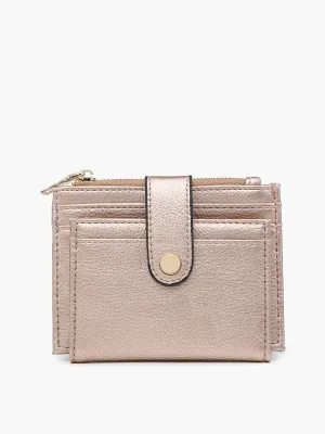 Jen & Co Sam Mini Snap Wallet Card Holder In Rose Gold