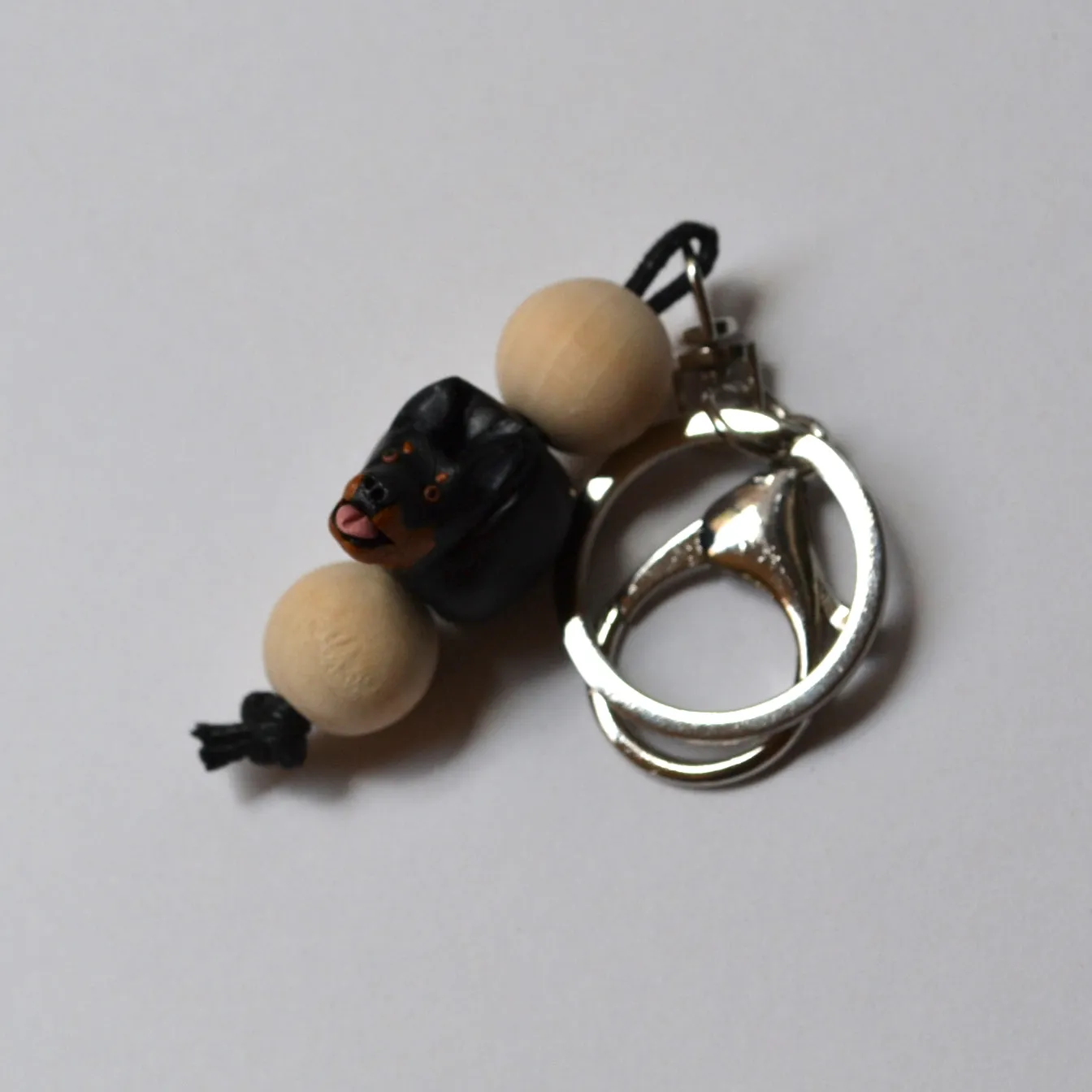 Kelpie keyring - handmade polymer clay kelpie dog keychain