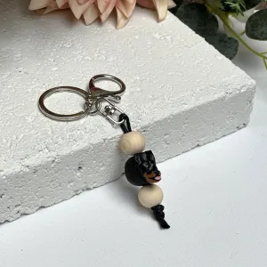 Kelpie keyring - handmade polymer clay kelpie dog keychain