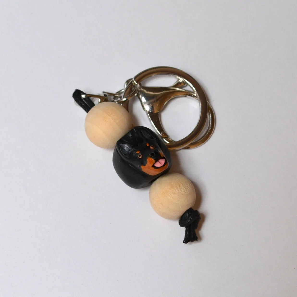 Kelpie keyring - handmade polymer clay kelpie dog keychain