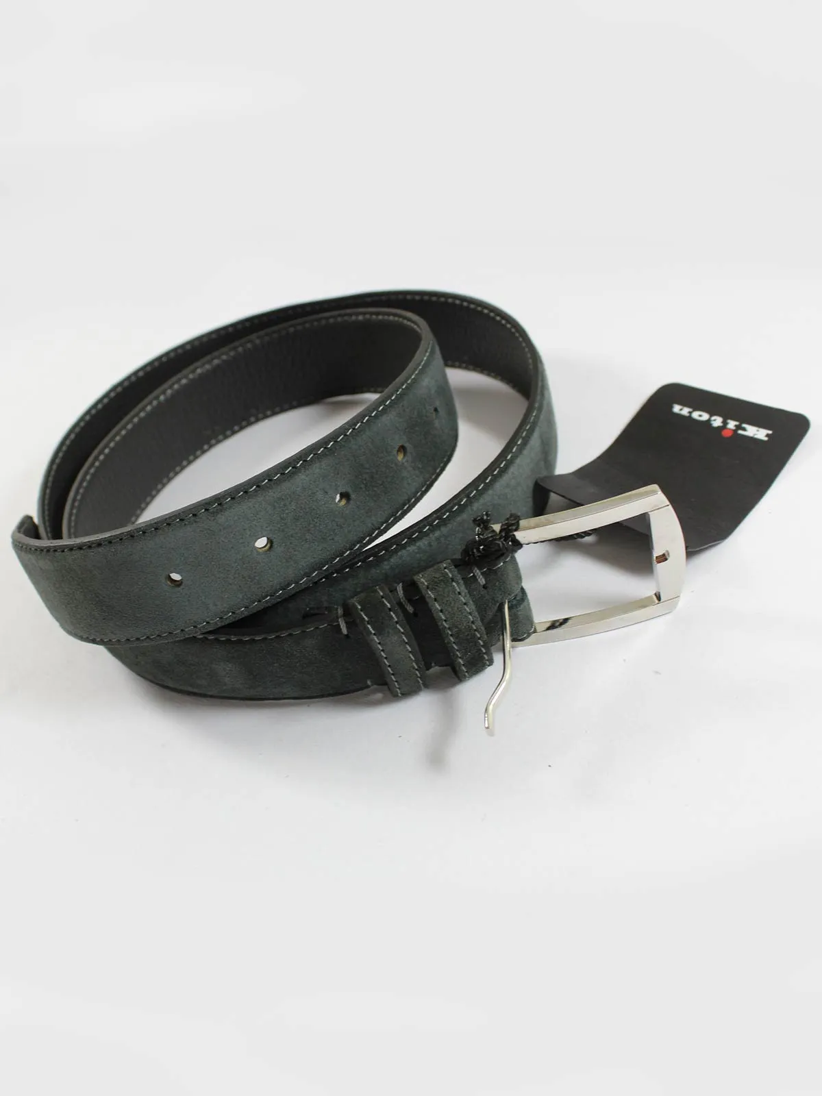 Kiton Belt Ceylon Green Suede Leather Men Belt 105/ 42 REDUCED SALE