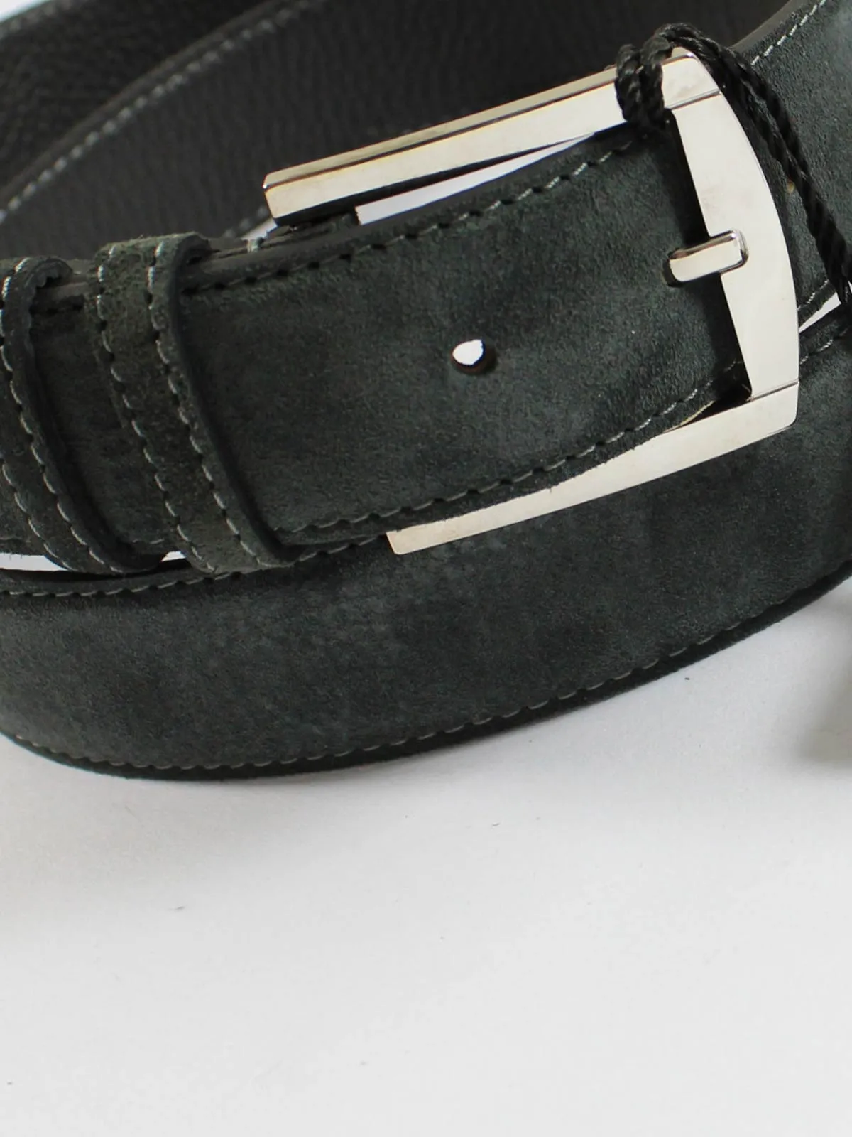 Kiton Belt Ceylon Green Suede Leather Men Belt 105/ 42 REDUCED SALE