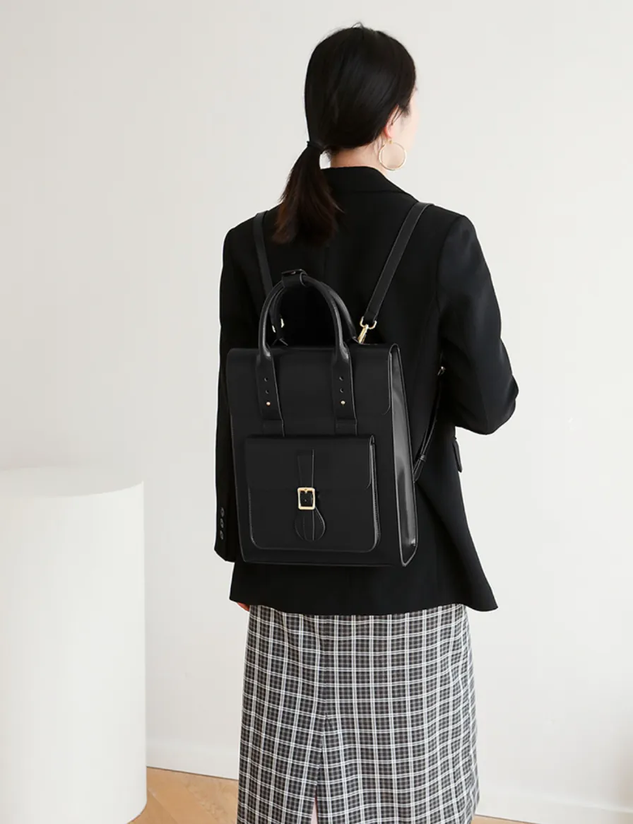 Large Laptop Briefcase Leather Backpack