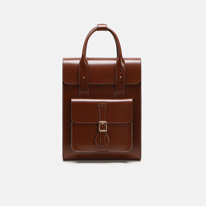 Large Laptop Briefcase Leather Backpack