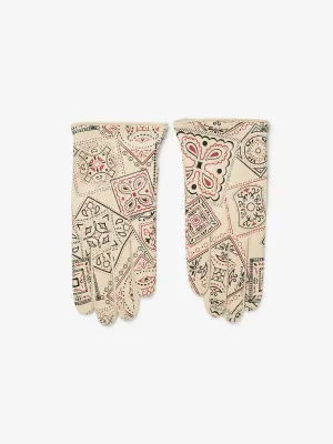 Leather COOKIE Bandana Gloves (Ecru)