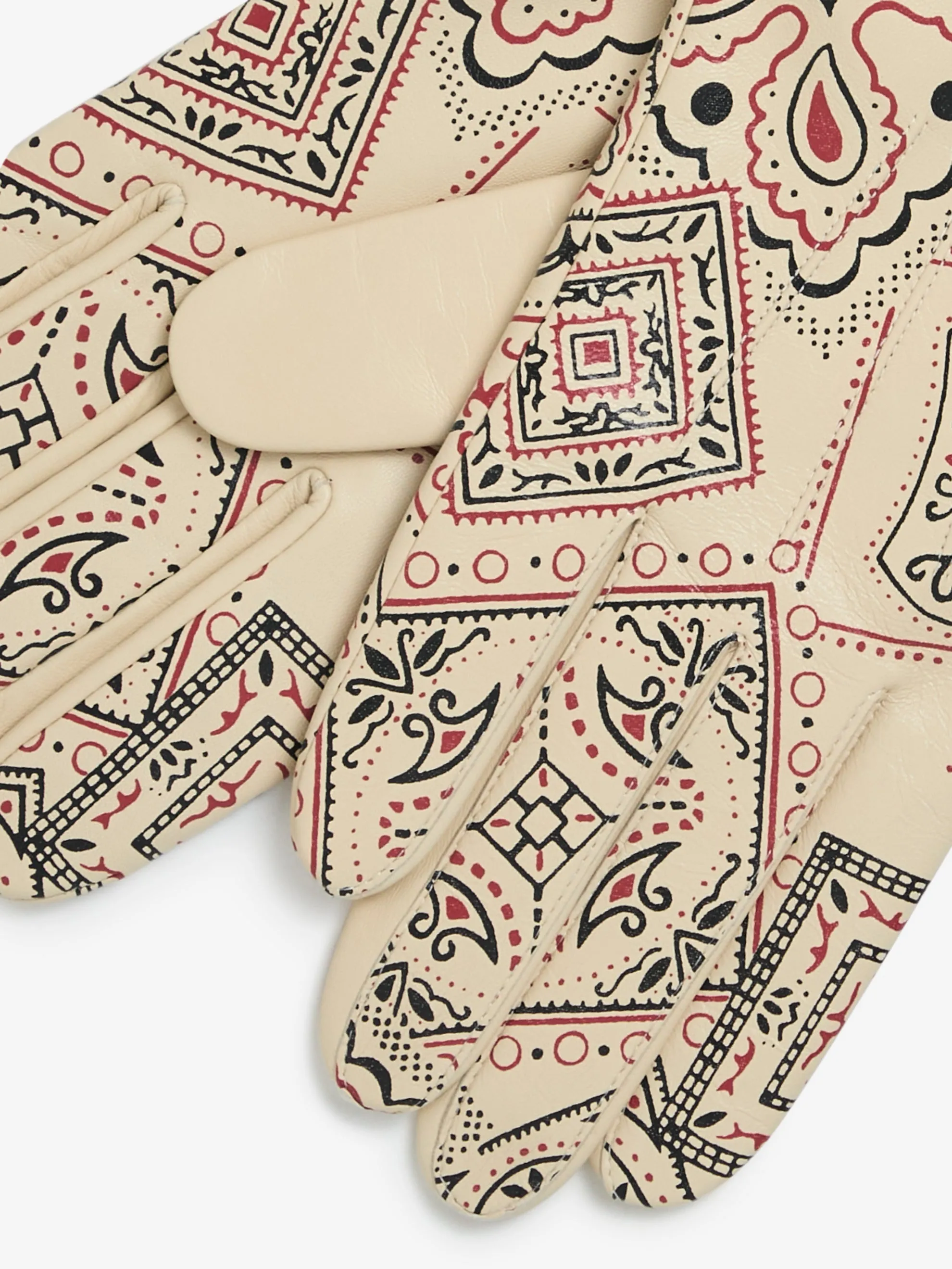 Leather COOKIE Bandana Gloves (Ecru)