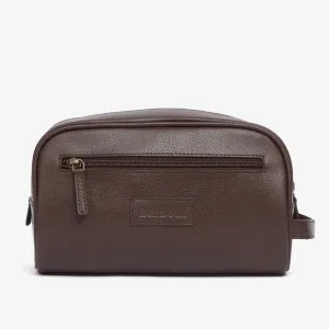 Leather Washbag (Dark Brown)