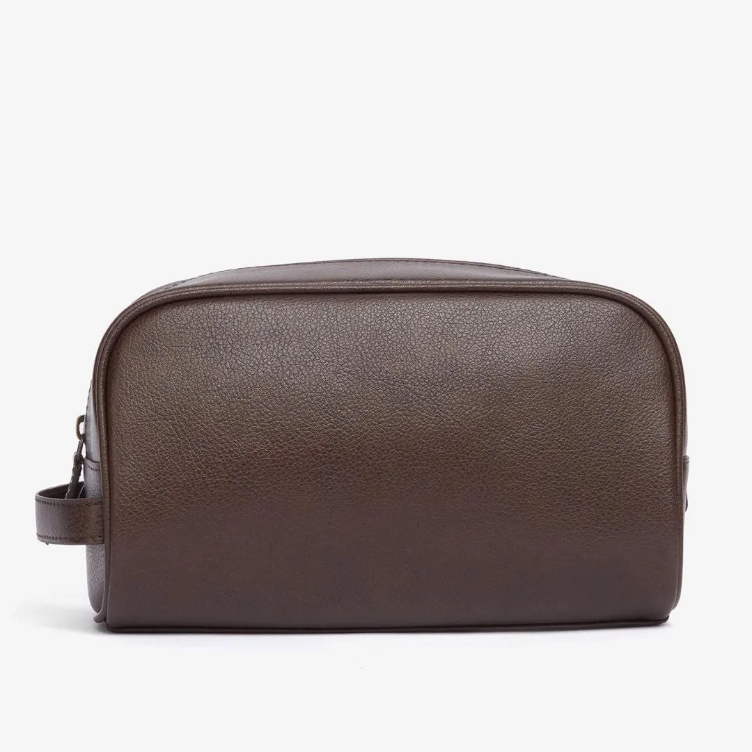 Leather Washbag (Dark Brown)