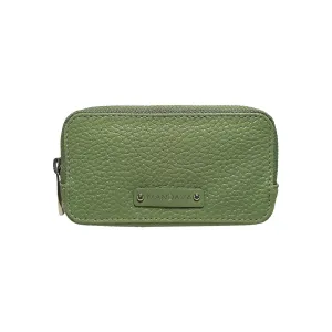 MANDAVA Women's PU Leather Mini Wallet | Ladies Slim Compact Card Holder Organizer Zipper Coin Purse (Terrain Green)