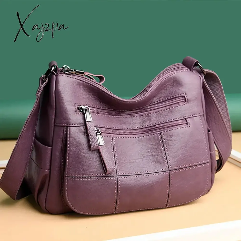 Many Pockets Shoulder Crossbody Bags for Women 2024 Brand Leather Ladies Designr Handbags Winter Style Messenger Bags Sac A Main